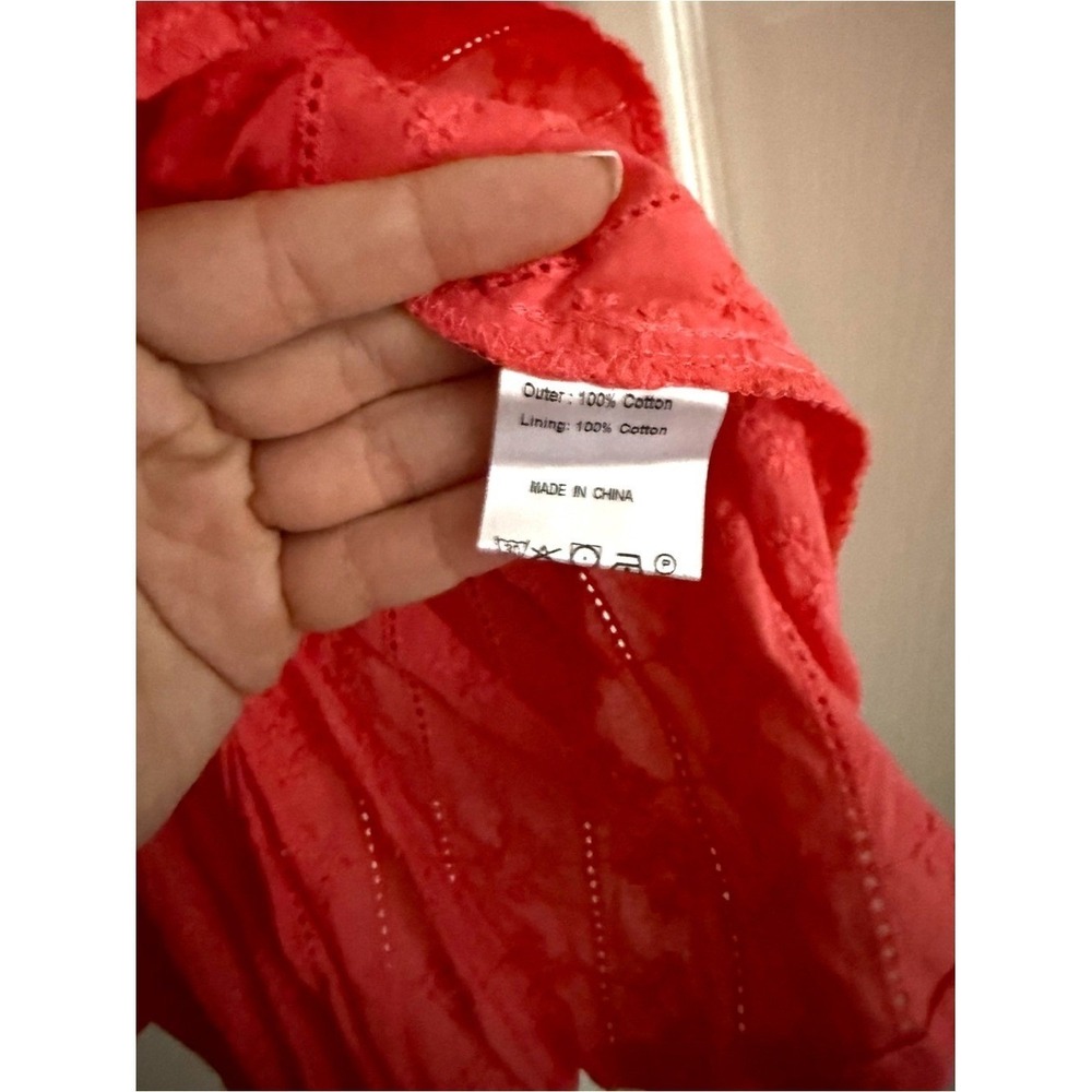 Ivy City Co Coral Peplum Top Puff Sleeve Textured Blouse NWT Size S - Picture 4 of 6